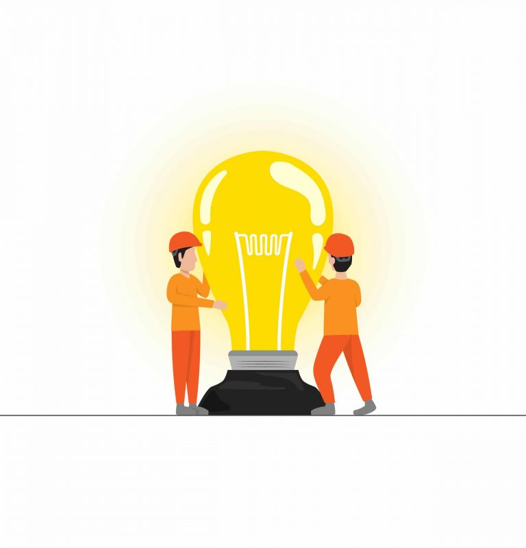 the worker change the lamp graphic