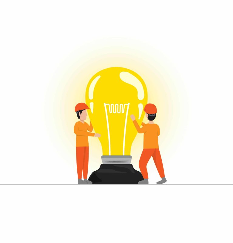 the worker change the lamp graphic